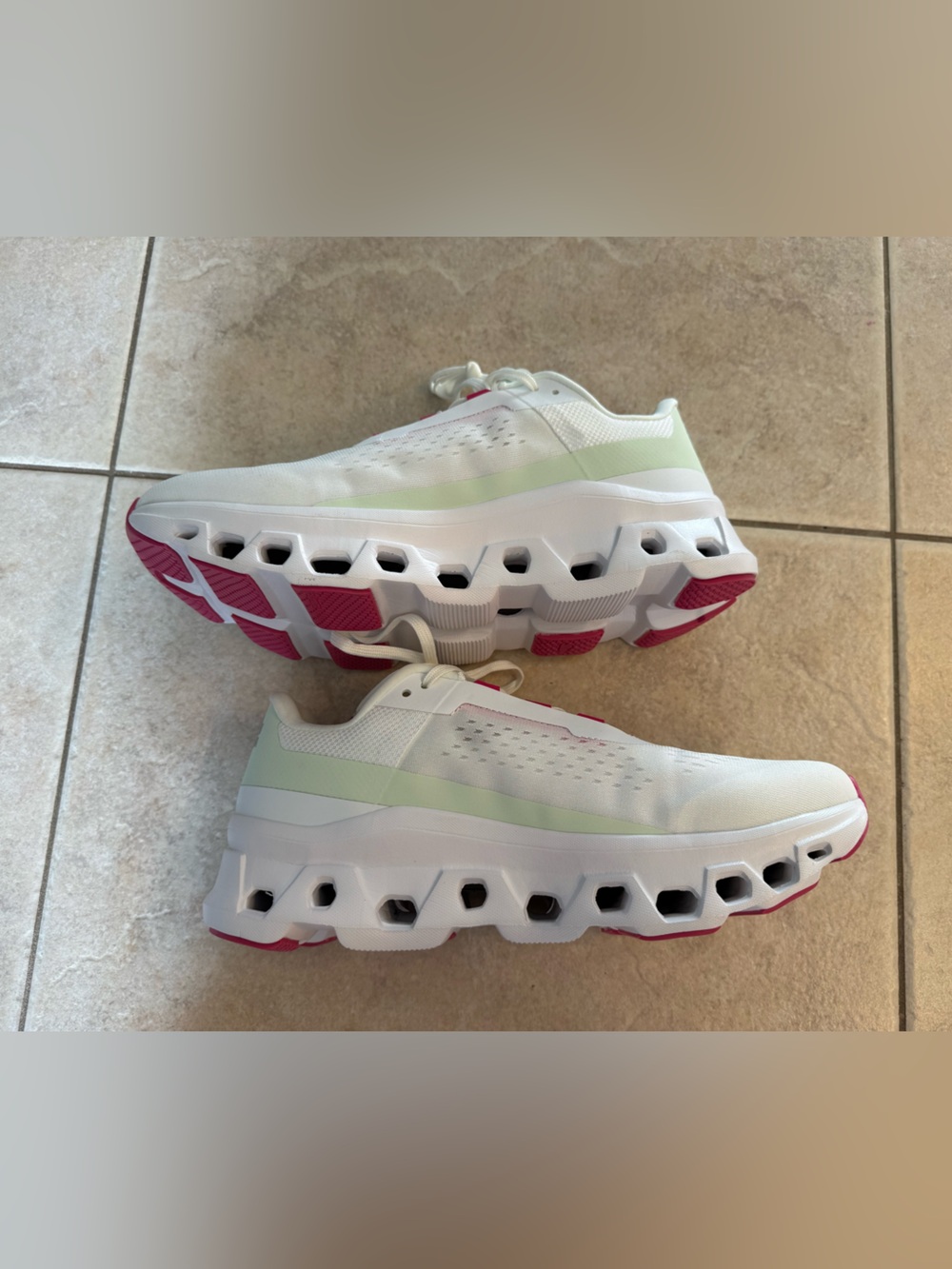 On Cloudmonster WHITE LIMA Women's Running Shoes 10.5 NEW - Picture 9 of 13